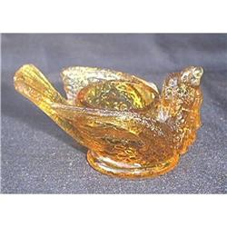 1800 AMBER COLOR GLASS BIRD&CHERRY SALT CELLAR #2241548