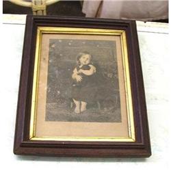 1800S PRECIOUS ENGRAVING " THE LULLABY " FRAMED#2241549