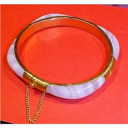 Blue Lace Agate & Sterling Vermeil Bracelet #2241748