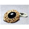 Image 1 : Miriam Haskell  Black Glass Cabochon Brooch #2241756