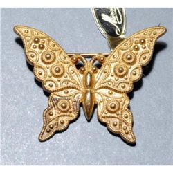 Miriam Haskell Repousse Butterfly Brooch signed#2241759