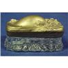 Image 1 : Victorian Glass Dresser Box with Metal Top #2241999