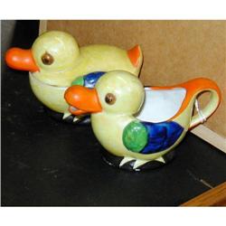 Unique Art Deco Colorful Duck Sugar & Creamer #2242028