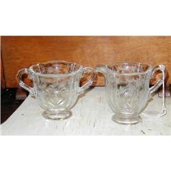 Fostoria etched glass Cream and Sugar Set #2242034