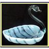 Image 1 : CASED GLASS BOWL SWAN AND LEAF FORM #2242046