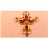 Image 1 : AMBER GOLD  PLATED  CROSS STYLE  BROOCH #2242095