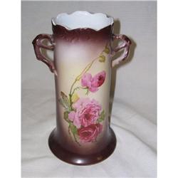 10" Poreclain Vase w/ Pink Flowers #2242108