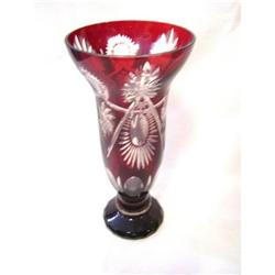 Ruby Cut Glass Vase #2242129