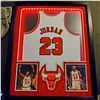 Image 1 : MICHEAL JORDAN SIGNED LED FRAMED CHICAGO BULLS JERSEY WITH COA