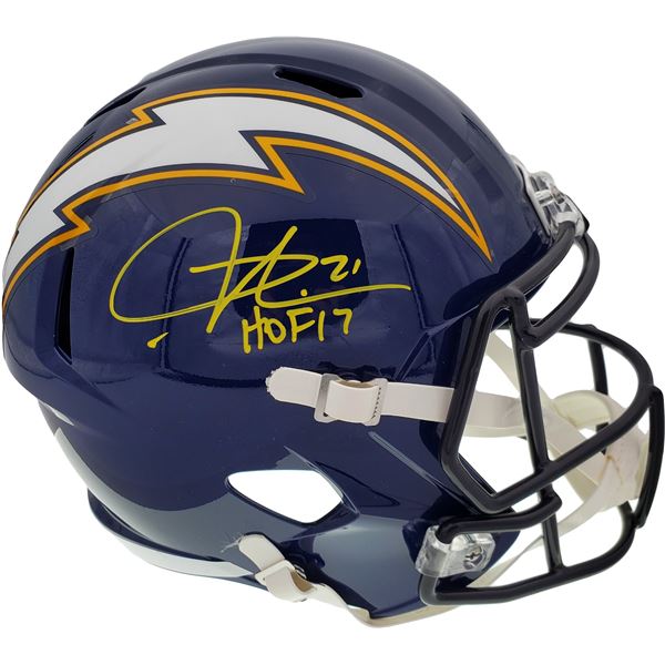 LEDANIAN TOMLINSON SIGNED CHARGERS FULL SIZE HELMET (BECKETT COA)