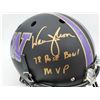 Image 2 : WARREN MOON SIGNED AND INSCRIBED WISCONSIN FULL SIGNED HELMET ( BECKETT COA)