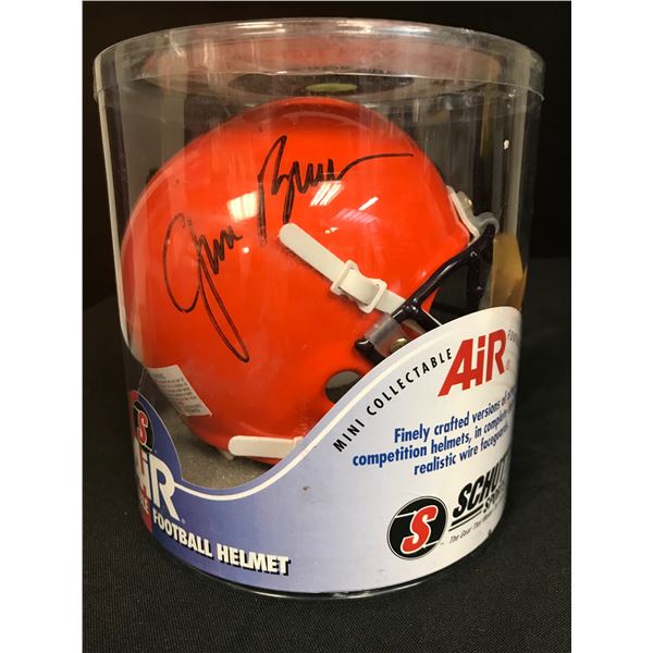 JIM BROWN SIGNED CLEVELAND BROWNS MINI HELMET