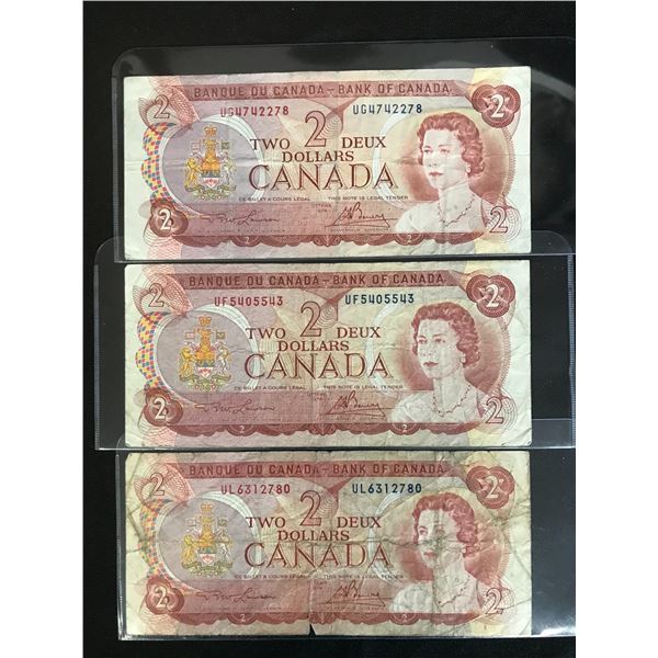 1974 CANADA 2 DOLLAR BILL LOT