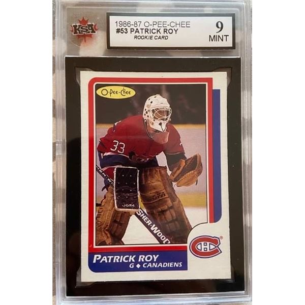 1986 OPC PATRICK ROY ROOKIE CARD ( KSA 9)