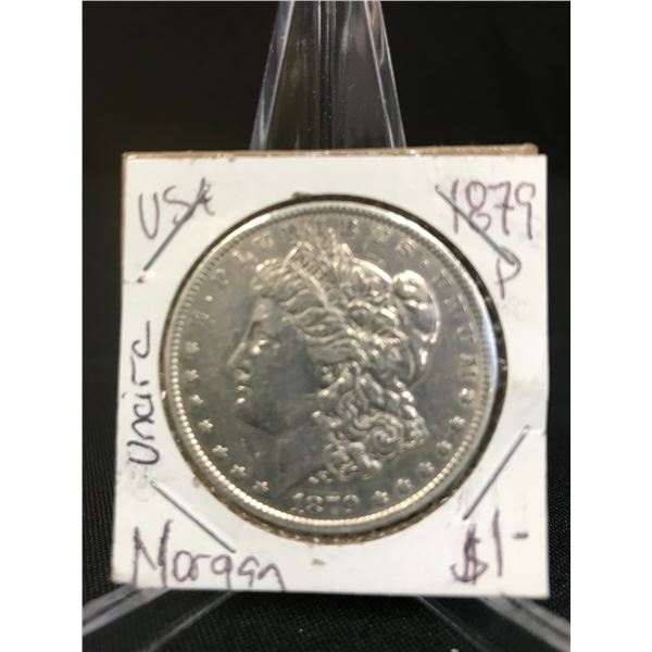 1879 P UNCIRCULATED  MORGAN SILVER DOLLAR .900 SILVER