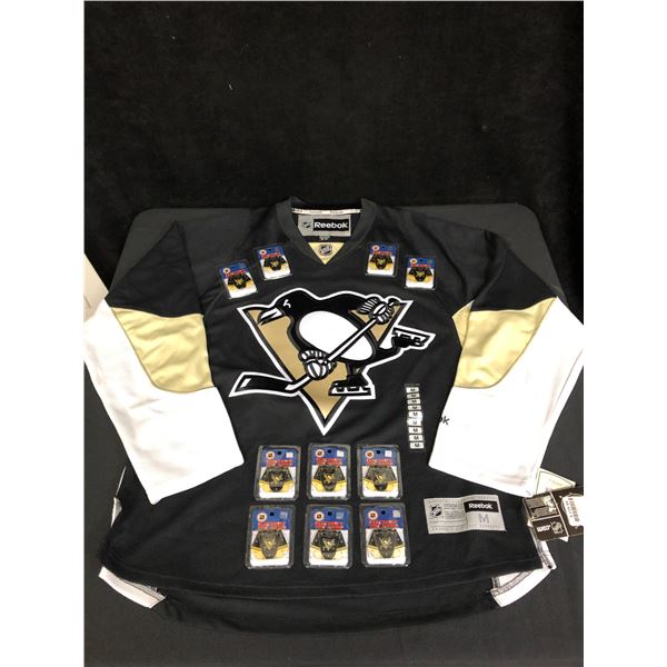 REEBOK PITTSBURG PENGUINS JERSEY WITH PINS LOT