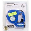 Image 1 : NEW 3 IN 1 RETRACTABLE LEASH SET (BLUE)