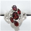 Image 1 : SILVER GARNET CZ(3.95CT) RHODIUM PLATED RING