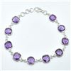 Image 1 : SILVER AMETHYST(7.75CT) BRACELET (~WEIGHT 7.75G)