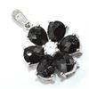 Image 2 : SILVER GARNET CZ(6.5CT) RHODIUM PLATED PENDANT