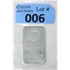 Image 1 : 1 Oz. .999+ Fine Silver Engelhard Bar