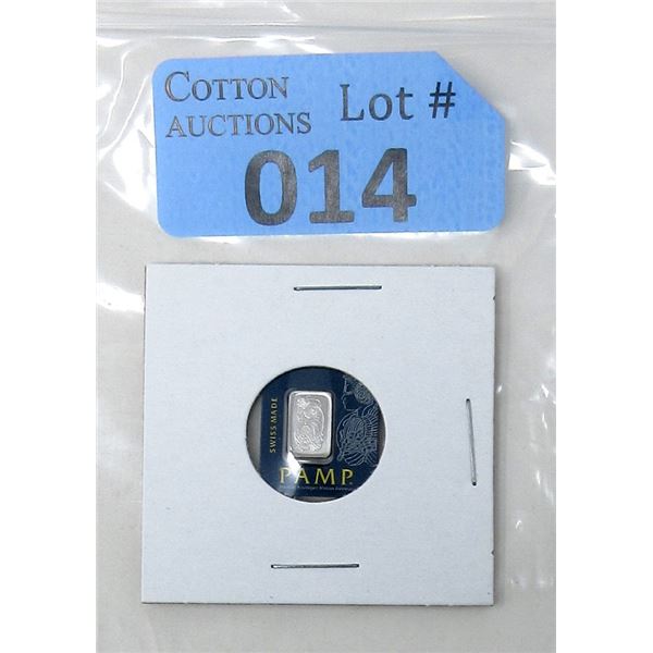 1 Gram .9995 Fine Platinum PAMP Suisse Bar