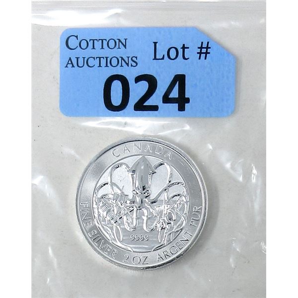 2 Oz. 2020 Canada The Kraken .9999 Silver Coin