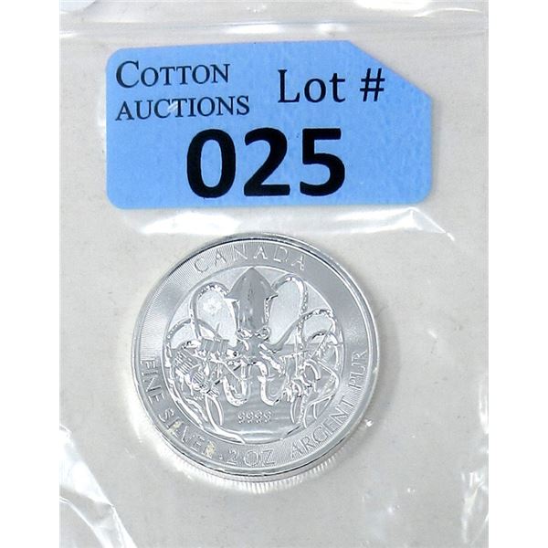 2 Oz. 2020 Canada The Kraken .9999 Silver Coin