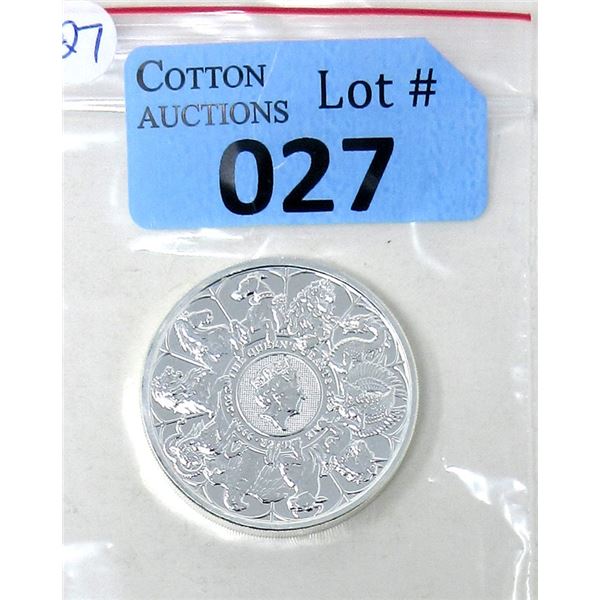 2 Oz .9999 Silver 2021 "The Queens Beasts" Coin