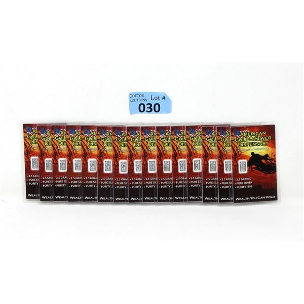 15 x 2.5 Grain .999 Silver "Cemetery Ghost" Bars