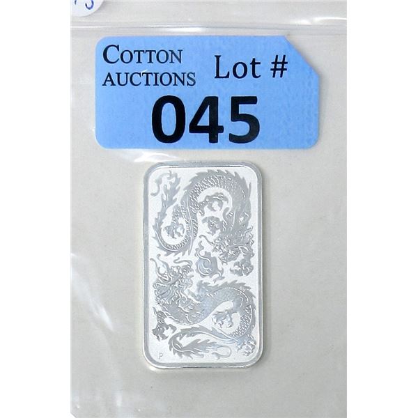 1 Oz .9999 Silver 2020 Double Dragon Bar