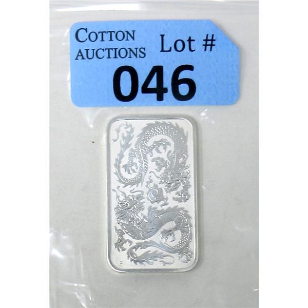 1 Oz .9999 Silver 2020 Double Dragon Bar