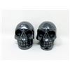 Image 1 : 2 Carved Hematite Gemstone Skulls in Fitted Boxes