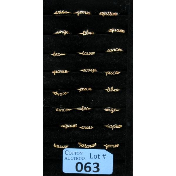 2 Complete 12 Astrological Ring Sets