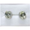 Image 1 : New 3.5 CT Green Amethyst & Diamond Earrings