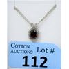 Image 1 : Sterling Silver Garnet & Diamond Pendant