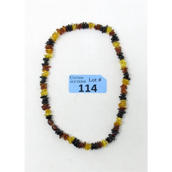 Tri-Colour Baltic Amber Necklace  - 18" long