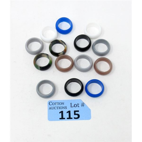 14 New Multi Coloured Silicone Band Rings