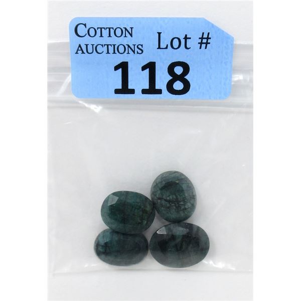 4 Oval Cut Emerald Gemstones - 57 CTW