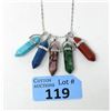 Image 1 : 5 Healing Point Gemstone Pendants & 1 Chain