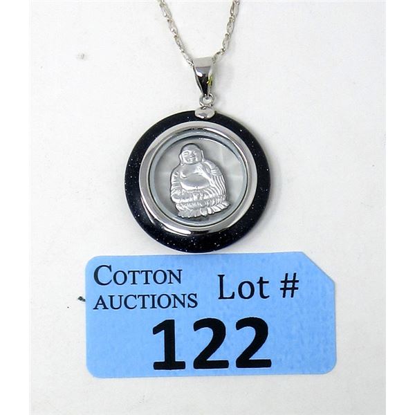 Goldstone Spinning Buddha Necklace
