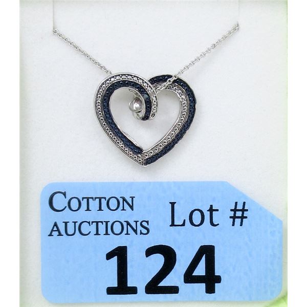 Reversible Heart Pendant Set with 2 Diamonds