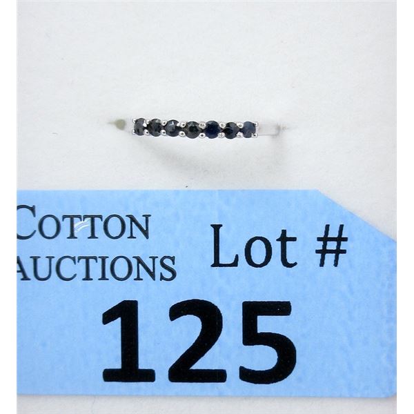 .925 Sterling Silver Multi Sapphire Ring