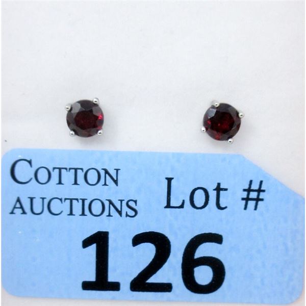 New 1.5 CT Garnet & Diamond Earrings