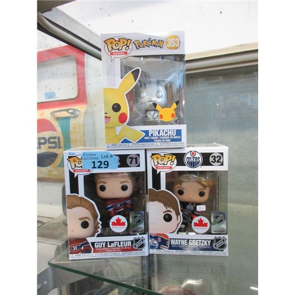 1 Pokemon & 2 Hockey Funko Pops
