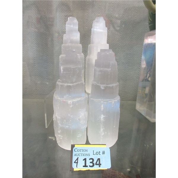 4 Selenite Healing Towers (Satin Spar)