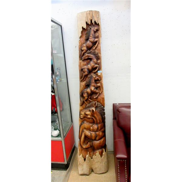 7 Foot Tall Carved Wood Art Sculpture