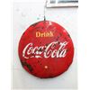 Image 1 : Vintage 48" Coca-Cola Metal Button Sign