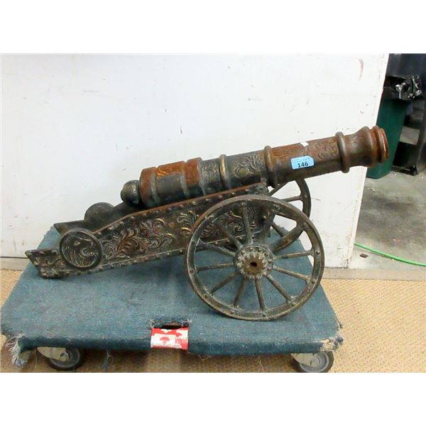 Large Cast Metal Canon Model Replica