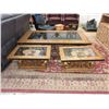 Image 1 : 3 Piece Ornate Glass Topped Coffee Table Set